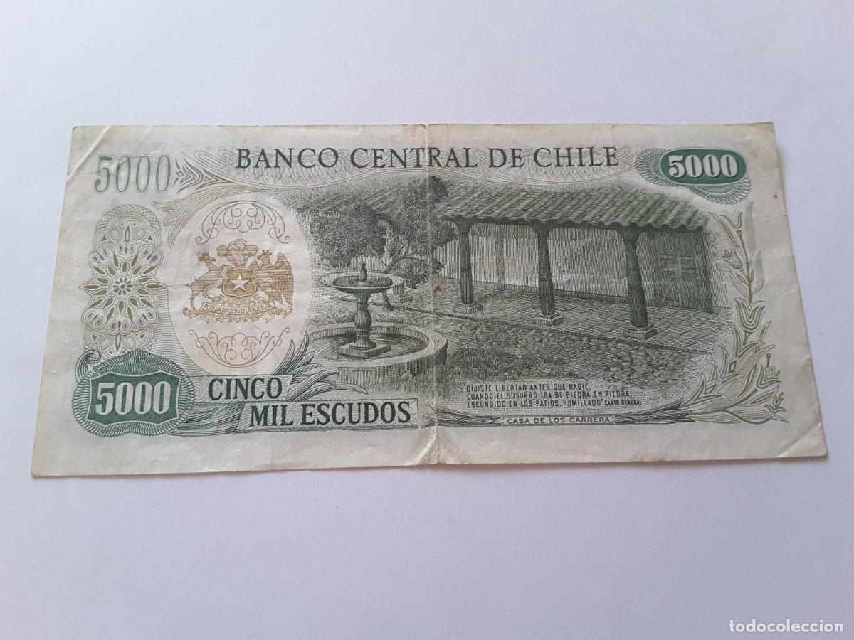 Billetes extranjeros: Billete 5000 escudos Chile - Foto 2