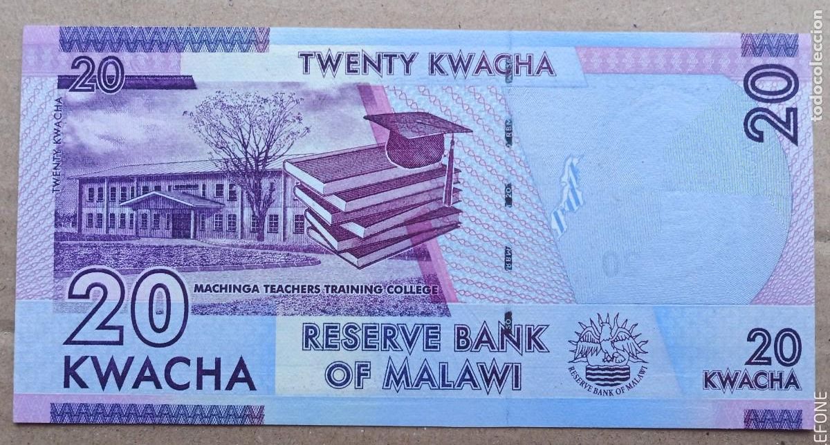 Billetes extranjeros: MALAWI - 20 KWACHA 2015 SC - Foto 2