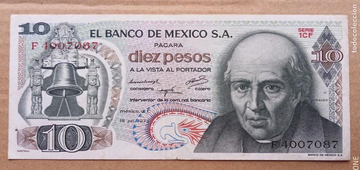 Billetes extranjeros: MEXICO - 10 PESOS 1973 1CF MBC- - Foto 1
