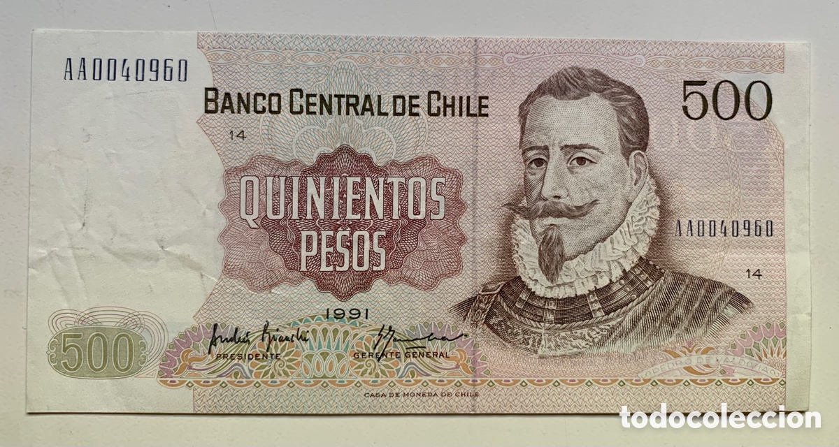 Billetes extranjeros: Billete CHILE 500 Pesos 1991 - Foto 1