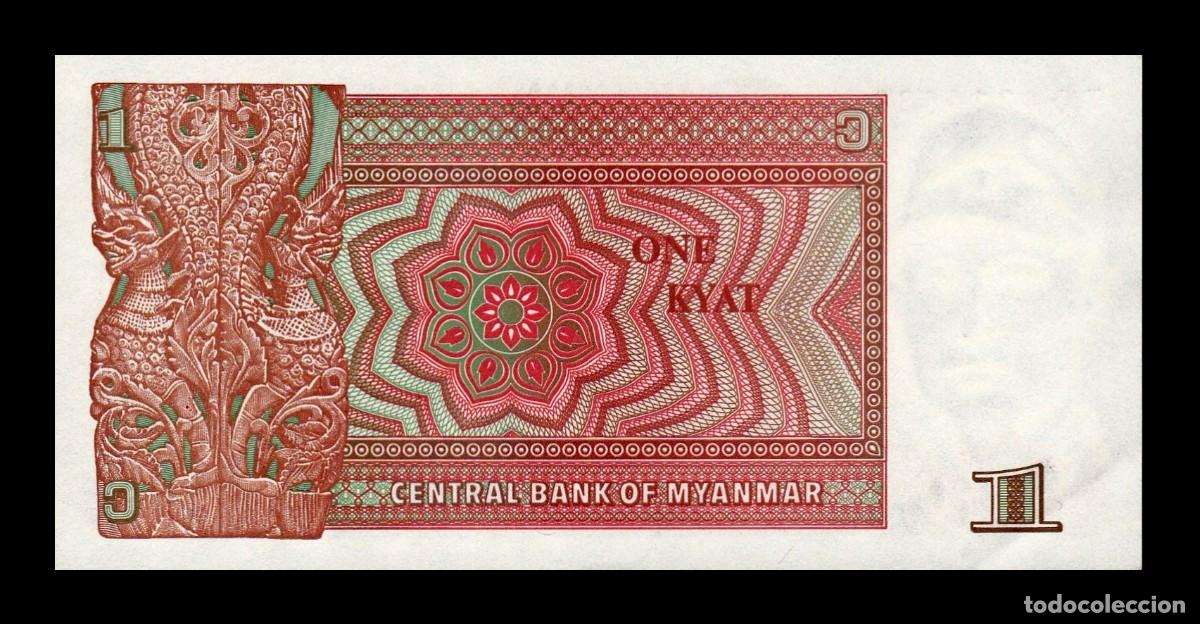 Billetes extranjeros: Myanmar 1 Kyat 1990 Pick 67 Sc Unc - Foto 2