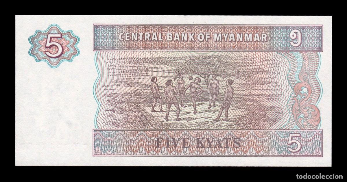 Billetes extranjeros: Myanmar 5 Kyats 1995 Pick 70b Sc Unc - Foto 2
