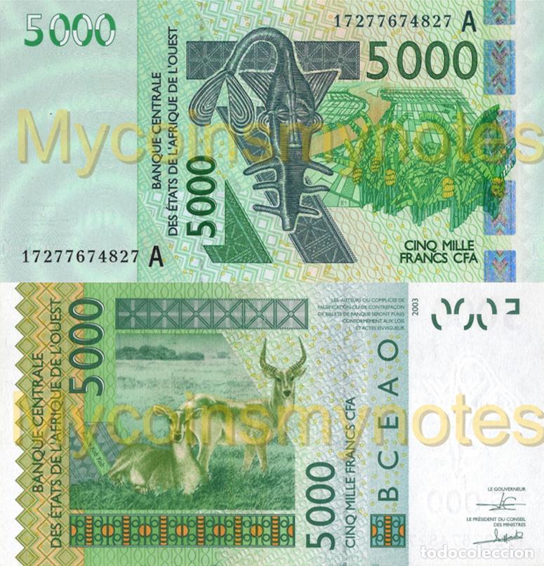 Billetes extranjeros: WEST AFRICAN STATES, SENEGAL, 5000F, 2017, Code K, P717Kq, UNC - Foto 1