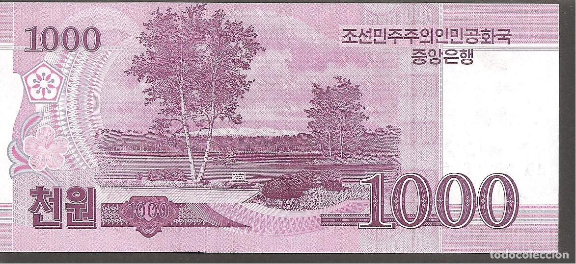 Billetes extranjeros: COREA DEL NORTE 1000 WON 2008 SC/UNC SPECIMEN - Foto 2