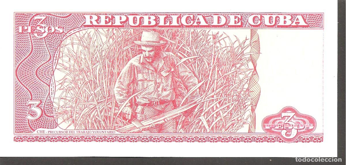 Billetes extranjeros: CUBA 3 PESOS 2004 SC/UNC . CHE GUEVARA - Foto 2