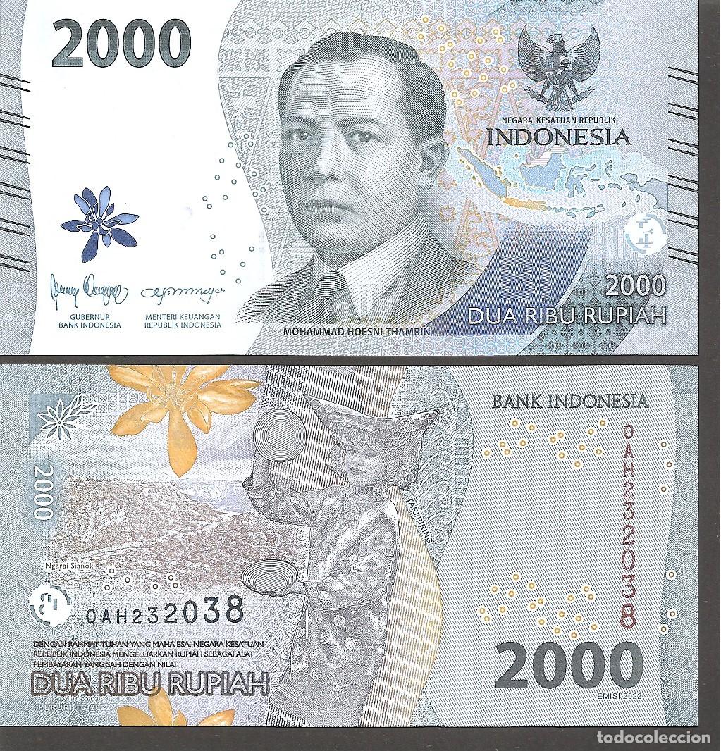 Billetes extranjeros: INDONESIA 2000 RUPIAS 2022 SC/UNC - Foto 1