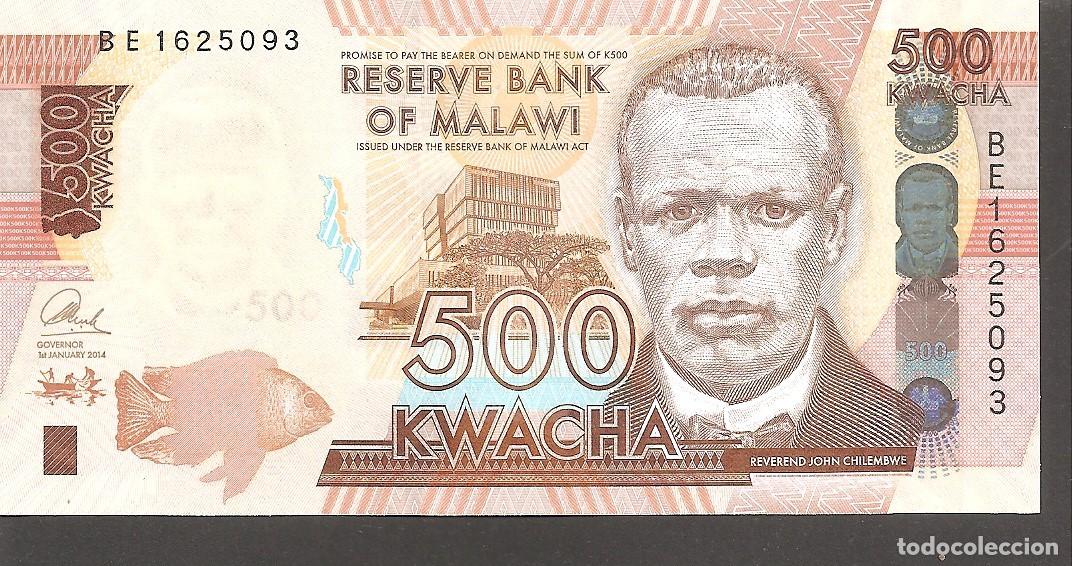 Billetes extranjeros: MALAWI 500 KWACHA 2014 SC / UNC - Foto 1