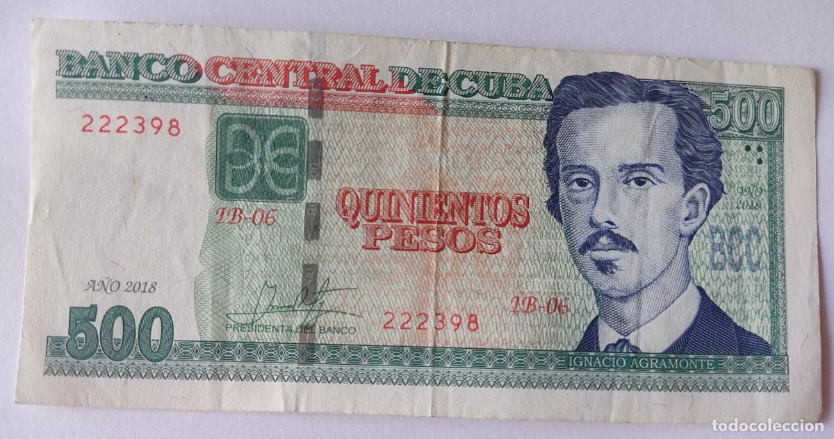Billetes extranjeros: Cuba-500 pesos-2018. - Foto 1