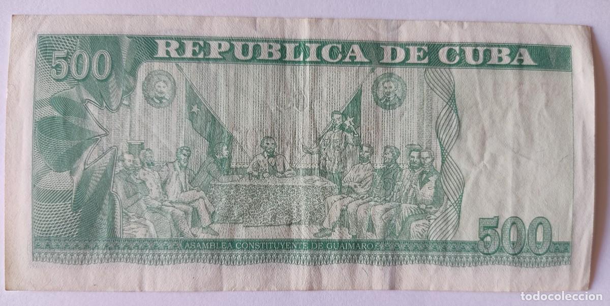 Billetes extranjeros: Cuba-500 pesos-2018. - Foto 2