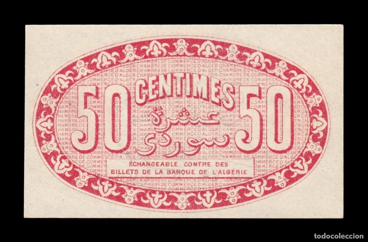 Billetes extranjeros: Argelia Argel C&aacute;mara de Comercio 50 C&eacute;ntimos 1919 Sc Unc - Foto 2