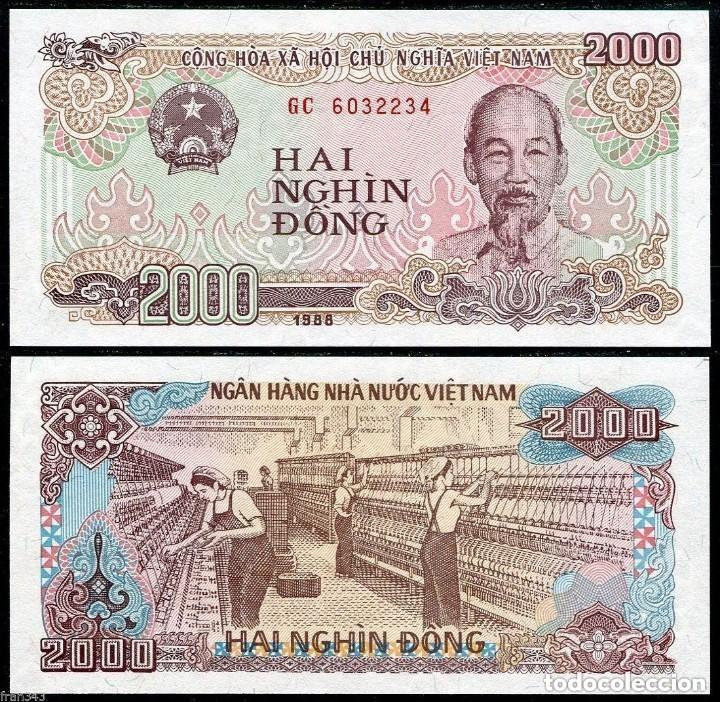 Billetes extranjeros: VIETNAM - 2000 DONG DE 1988 - SIN CIRCULAR - Foto 1