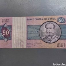 Billetes extranjeros: BILLETE 50 CRUZEIROS BRASIL 1970