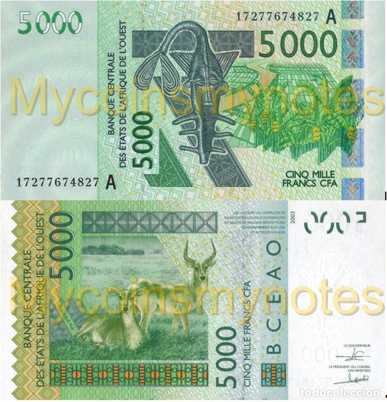 Billetes extranjeros: WEST AFRICAN STATES, IVORY COAST, 5000, 2017, Code A, Pick 117Aq, UNC - Foto 1