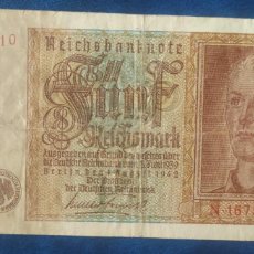Billetes extranjeros: ALEMANIA 5 REICHSMARK 1942 (MBC-) PICK 186 ROS179B