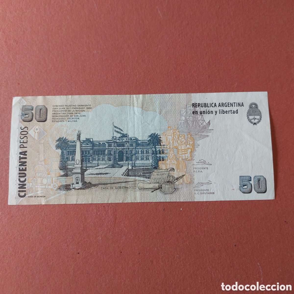 Billetes extranjeros: Billete Argentina 50 pesos - Foto 2