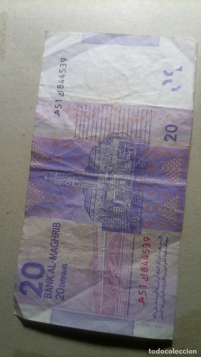 Billetes extranjeros: MARRUECOS - BILLETE 20 DIRHAM 2012 - Foto 2