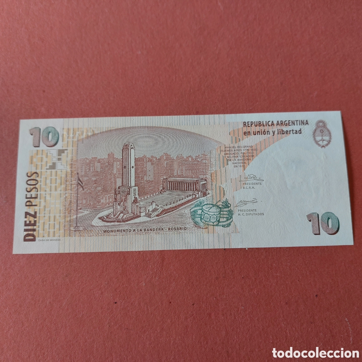Billetes extranjeros: Billete Argentina 10 pesos - Foto 2
