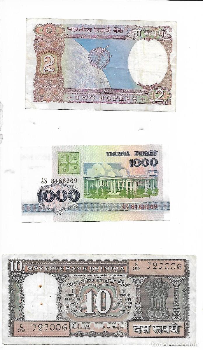 Billetes extranjeros: BILLETEs DE india los tres que ves - Foto 1