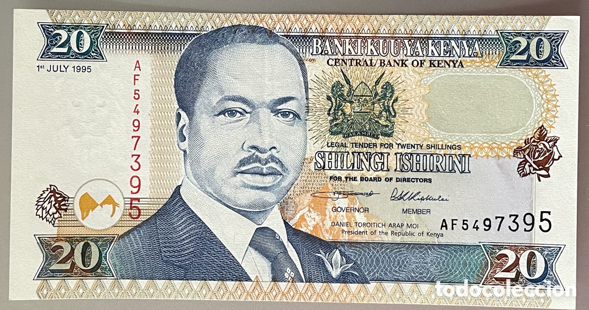 Billetes extranjeros: Kenya. Kenia. 20 Shilingi 1995 - Foto 1