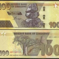 Billetes extranjeros: ZIMBABWE. 100 DOLARES 2020. S/C. BAOBAB (ADANSONIA).