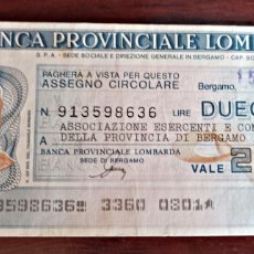 Billetes extranjeros: ITALIA - MINIASSEGNO - 200 LIRE 1976 .BANCA PROVINCIALE LOMBARDA, BUEN ESTADO. VER FOTOS
