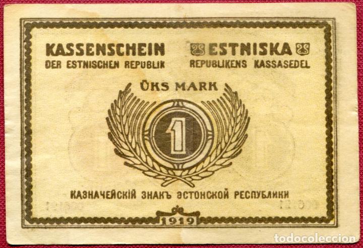 Billetes extranjeros: ESTONIA - 1 MARKA 1919 - Foto 2