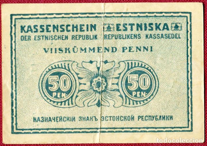 Billetes extranjeros: ESTONIA - 50 PENNI 1919 - Foto 2