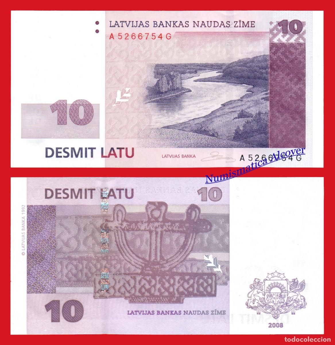 Billetes extranjeros: LETONIA 10 Latu 2008 Pick 54 - SC - Foto 1