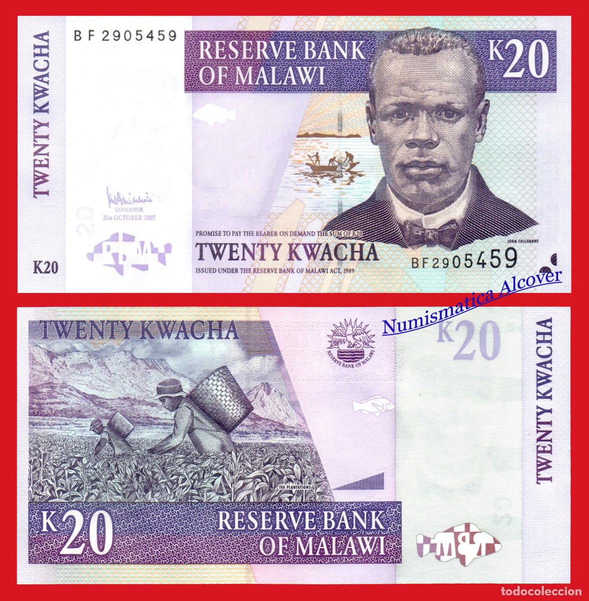 Billetes extranjeros: MALAWI 20 Kwacha 2007 Pick 52c - SC - Foto 1