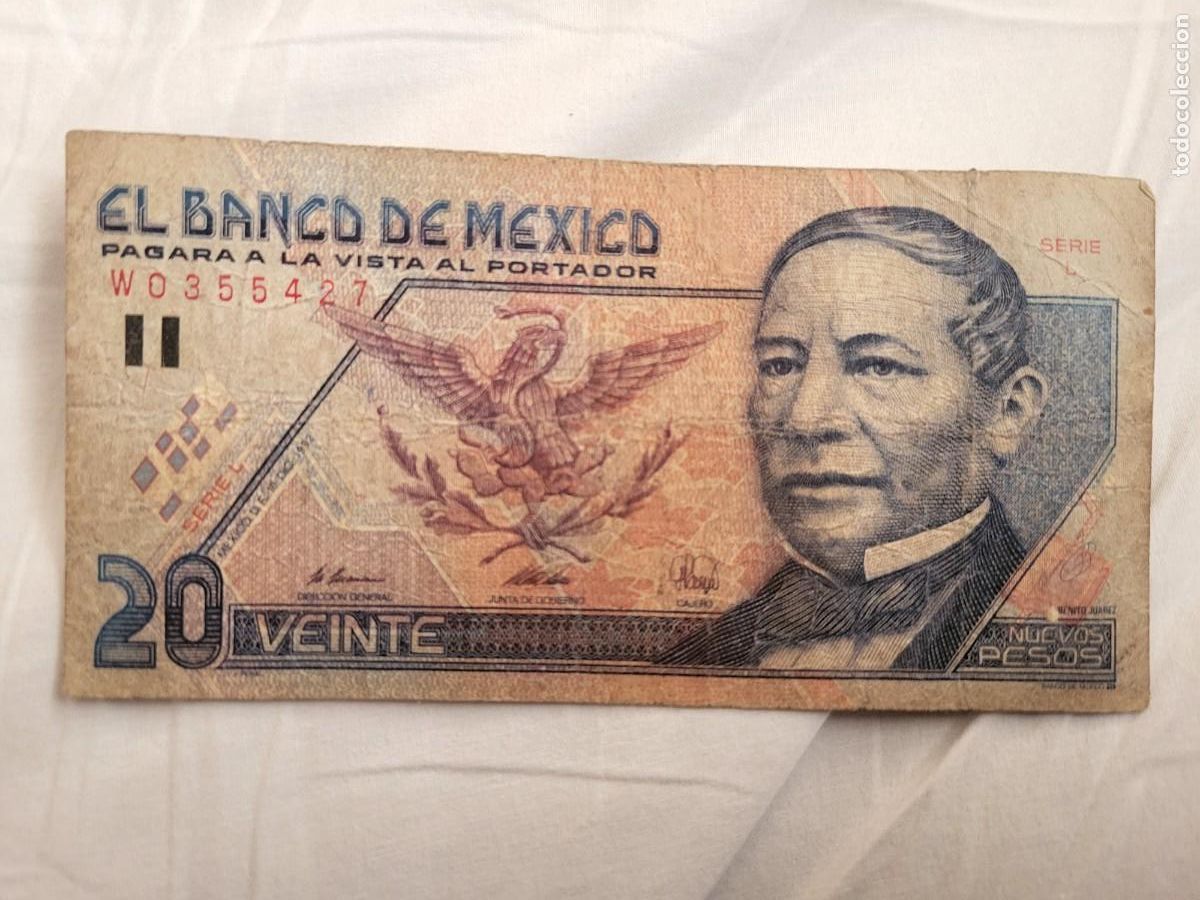 Billetes extranjeros: 20 NUEVOS PESOS 1992 M&Eacute;XICO - Foto 1