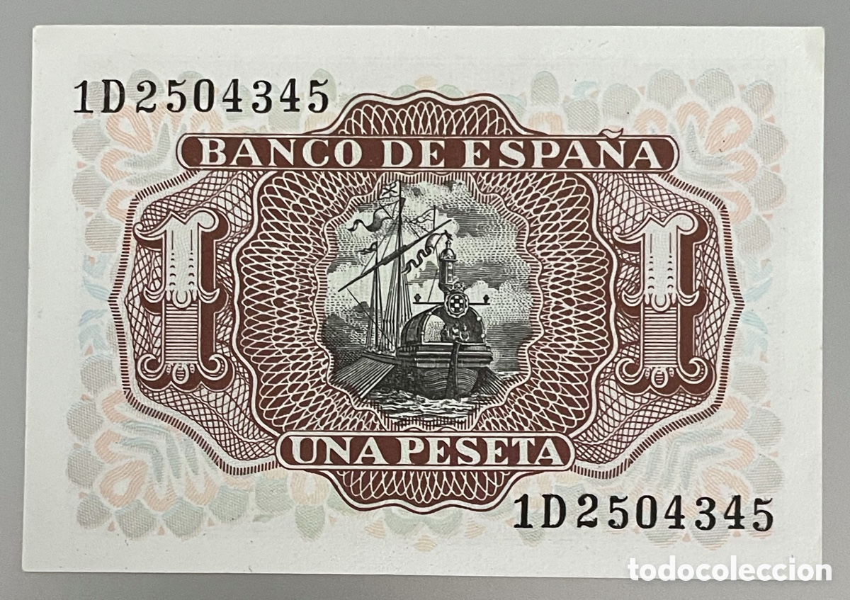 Billetes extranjeros: Espa&ntilde;a. 1 peseta 1953 - Foto 2