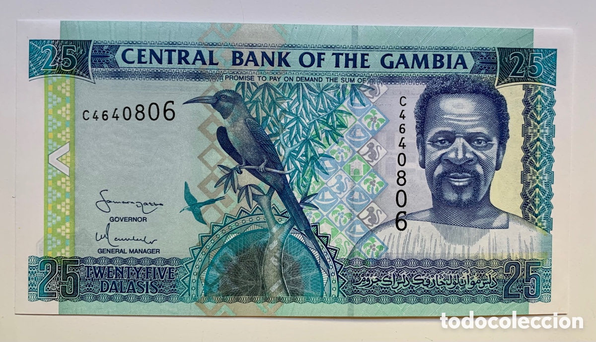Billetes extranjeros: Billete GAMBIA 25 Dalasis (2001) SC - Foto 1