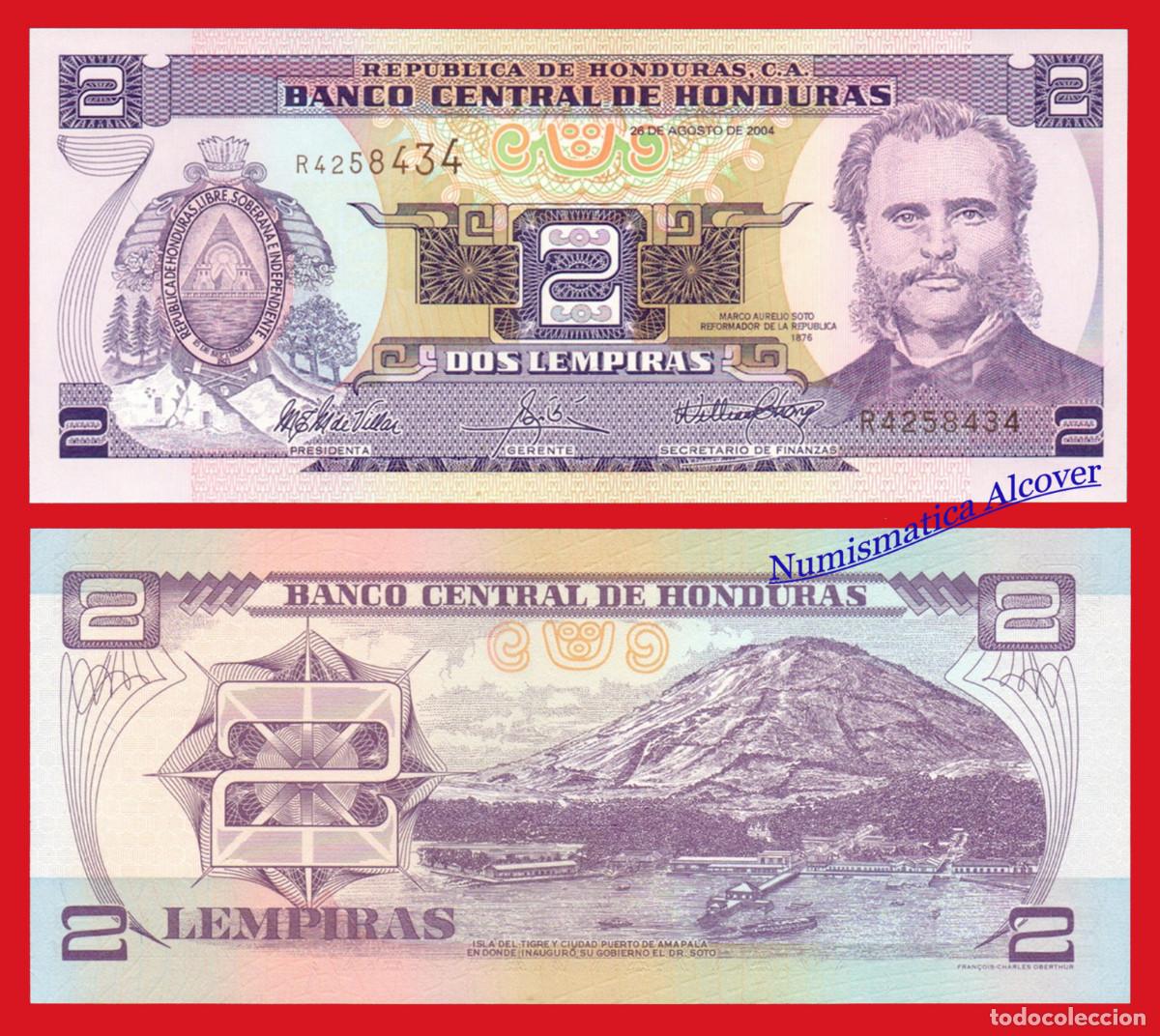 Billetes extranjeros: HONDURAS 2 Lempiras 2004 Pick 80Ae - SC - Foto 1