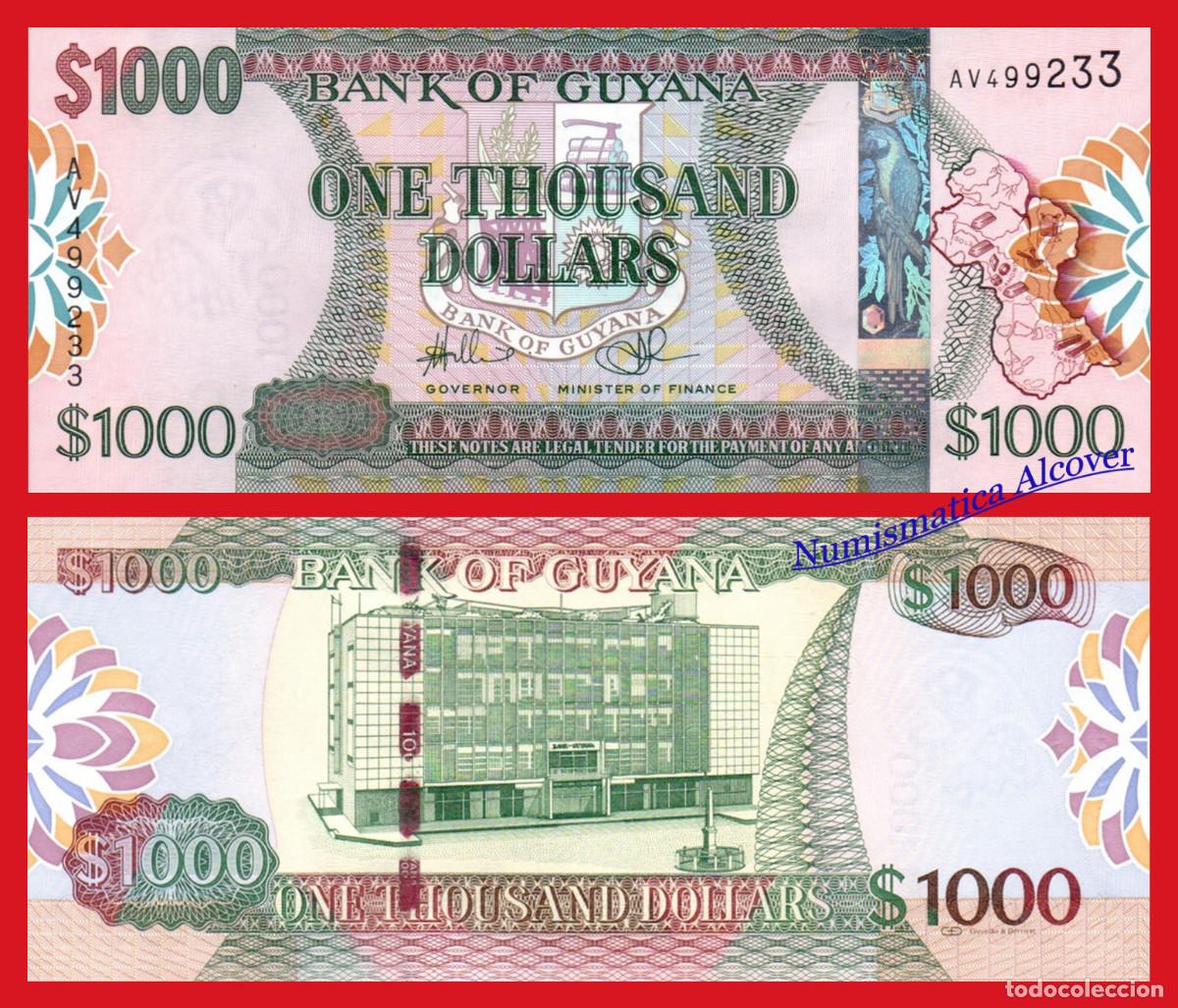Billetes extranjeros: GUYANA GUYANE 1000 Dollars dolares 2011 Pick 38b SC - Foto 1
