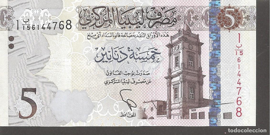 Billetes extranjeros: LIBIA/LIBYA 5 DINARS 2015 SC/UNC - Foto 1