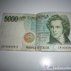 Billetes extranjeros: BILLETE 5000 LIRAS 1985