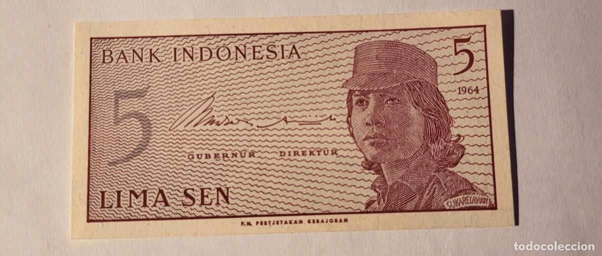 Billetes extranjeros: BILLETE DE INDONESIA. A&Ntilde;O 1964. 5 SEN - Foto 1