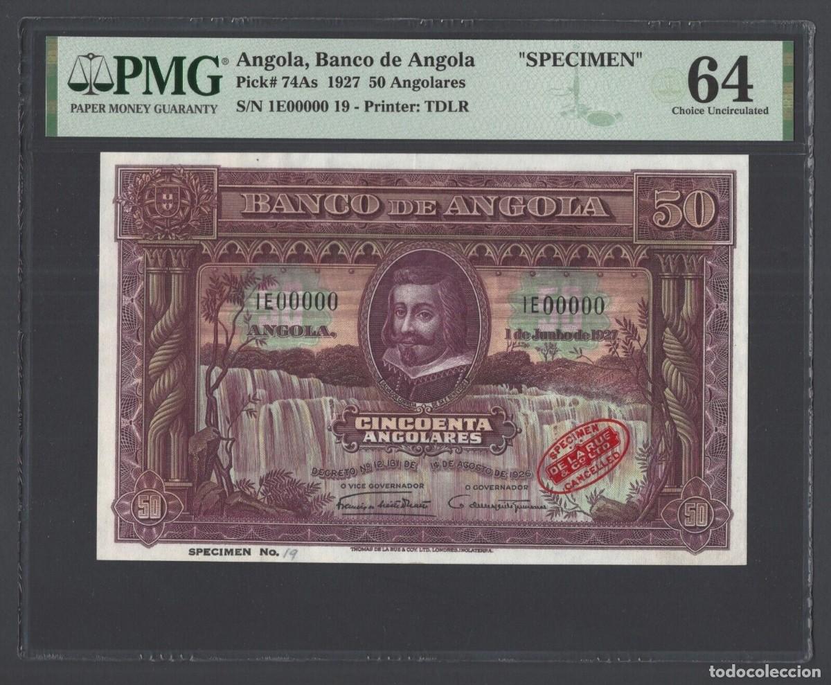 Billetes extranjeros: ANGOLA 50 angolares 1927 SPECIMEN - Foto 1