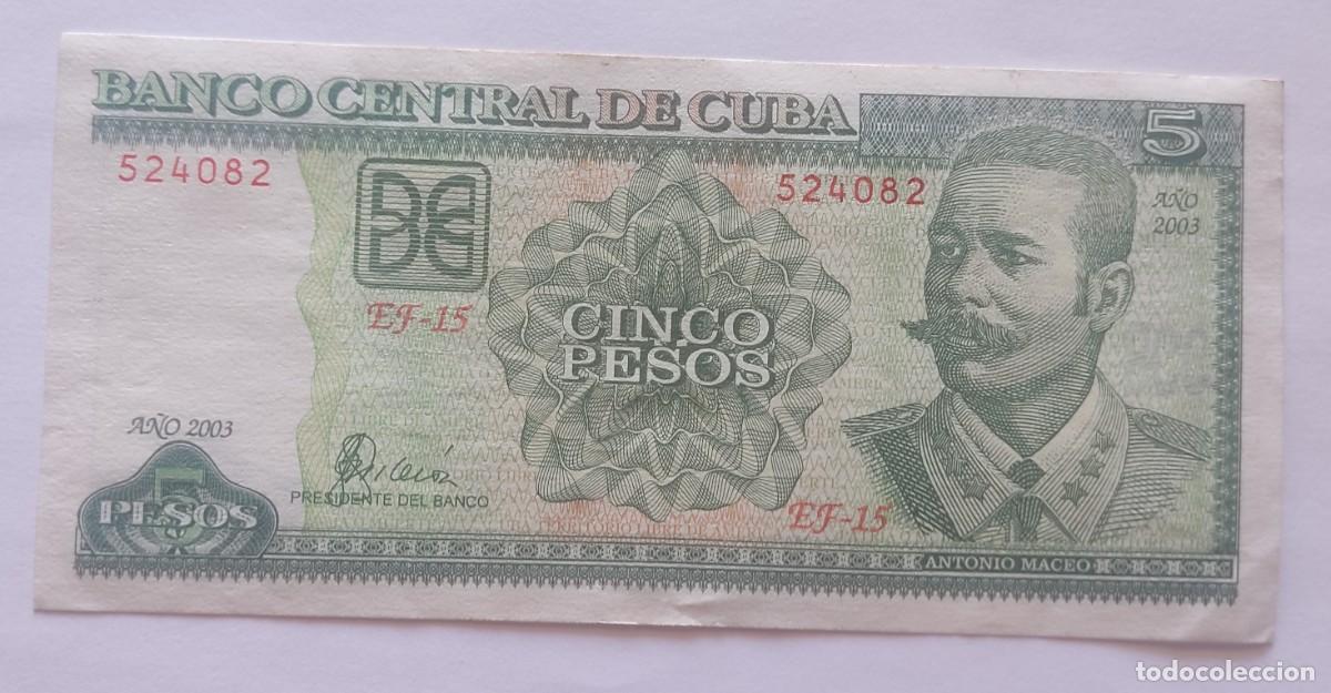 Billetes extranjeros: Cuba-5 pesos-2003-Maceo-plancha