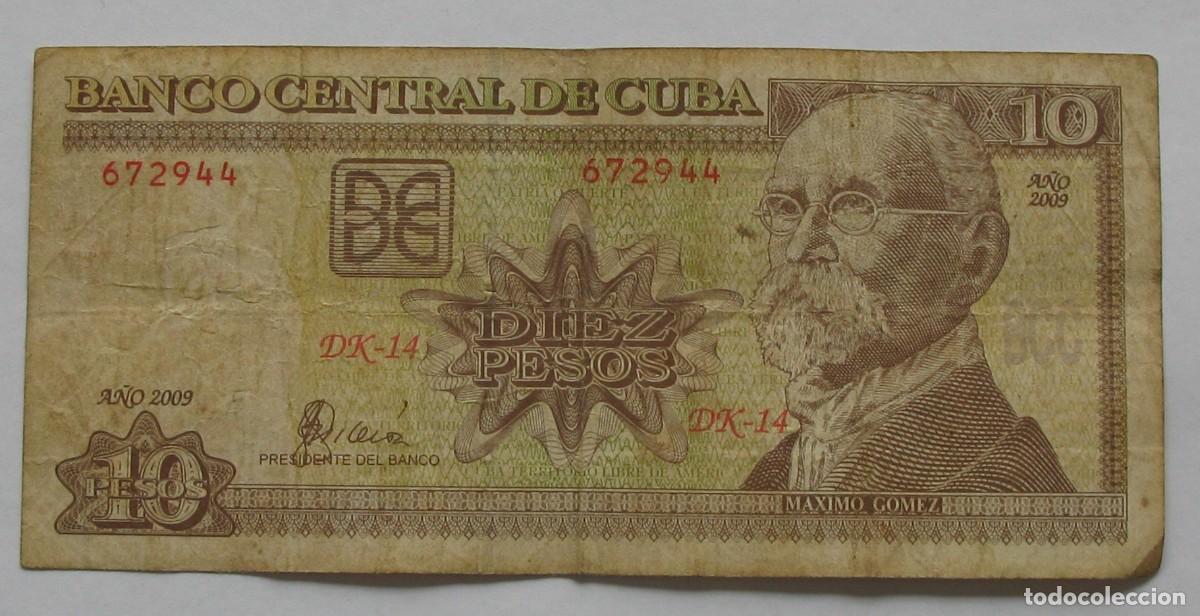 Billetes extranjeros: ZALDI2010 - CUBA . 10 PESOS DEL 2009 , CIRCULADO - Foto 1