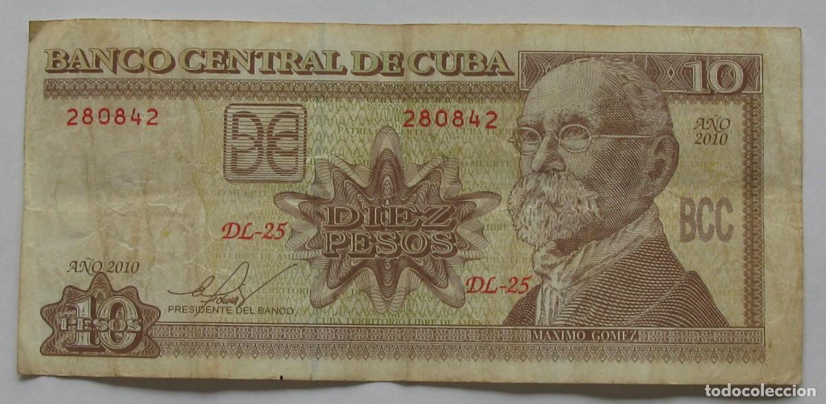 Billetes extranjeros: ZALDI2010 - CUBA . 10 PESOS DEL 2010 , CIRCULADO - Foto 1