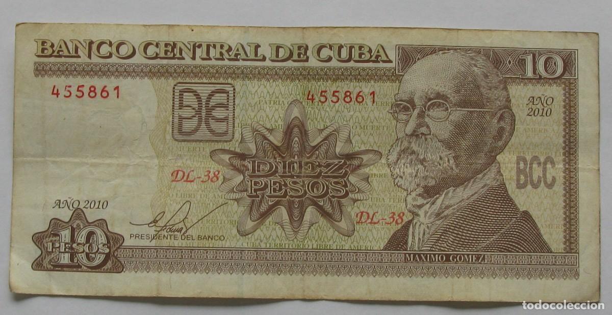 Billetes extranjeros: ZALDI2010 - CUBA . 10 PESOS DEL 2010 , CIRCULADO - Foto 1
