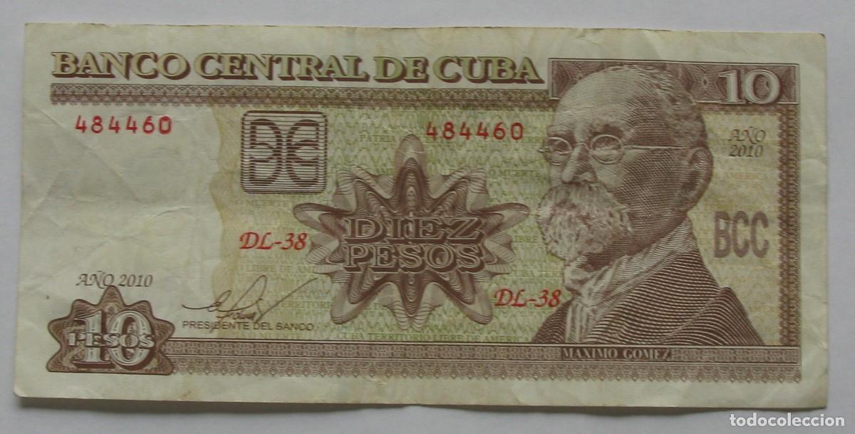 Billetes extranjeros: ZALDI2010 - CUBA . 10 PESOS DEL 2010 , CIRCULADO - Foto 1