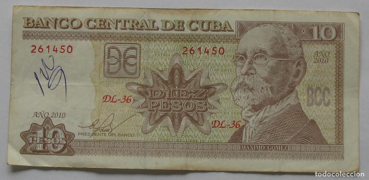 Billetes extranjeros: ZALDI2010 - CUBA . 10 PESOS DEL 2010 , CIRCULADO - Foto 1