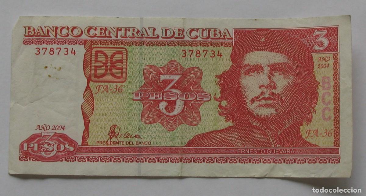 Billetes extranjeros: ZALDI2010 - CUBA , 3 PESOS DEL 2004 , CIRCULADO - Foto 1