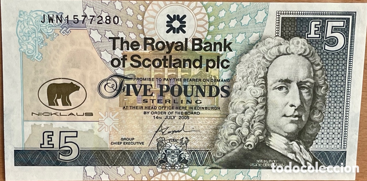 Billetes extranjeros: ESCOCIA, 5 POUNDS, 2005. SC - Foto 1