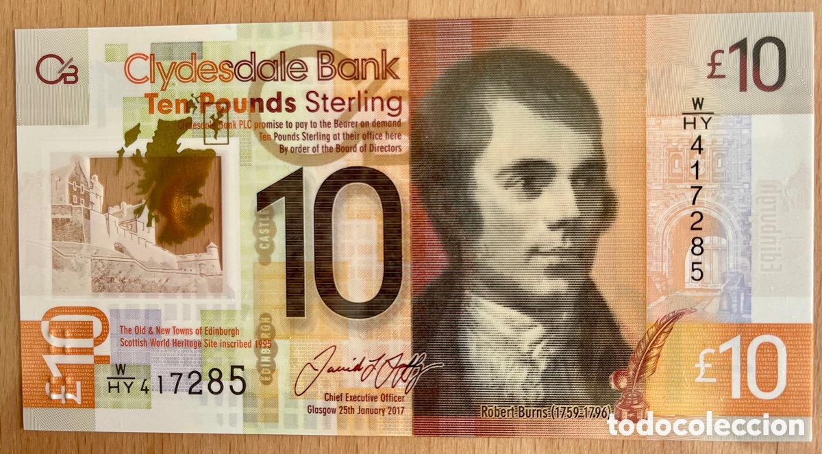 Billetes extranjeros: ESCOCIA , 10 POUNDS, 2017. SC - Foto 3