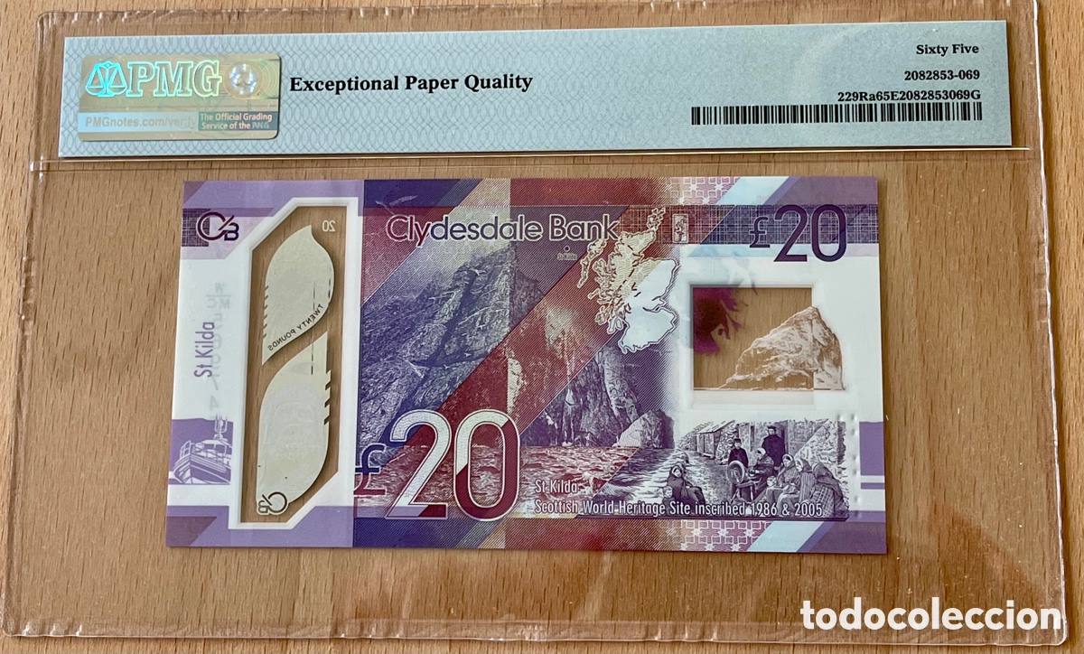 Billetes extranjeros: ESCOCIA, 20 POUNDS,PMG65. 2019. - Foto 2
