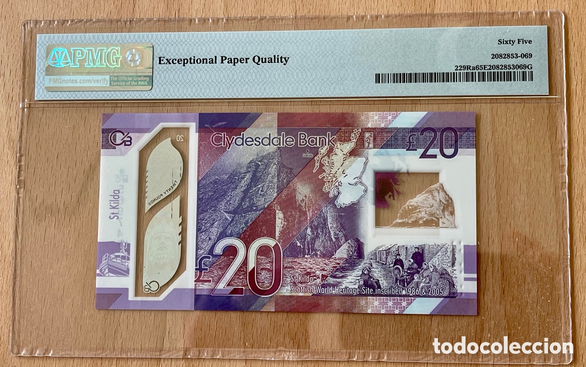 Billetes extranjeros: ESCOCIA, 20 POUNDS,PMG65. 2019. - Foto 4