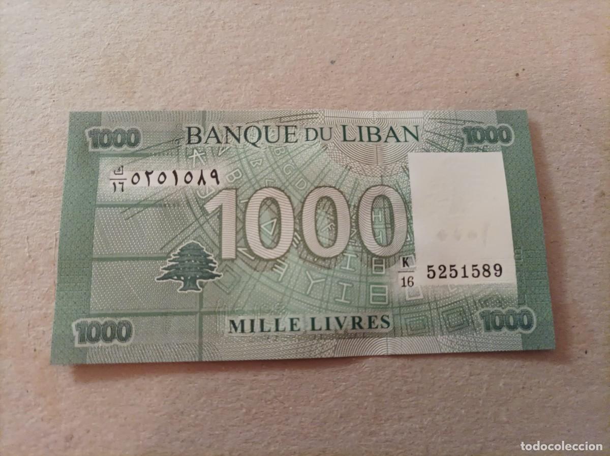 Billetes extranjeros: Billete de L&iacute;bano de 1000 libras, UNC - Foto 2